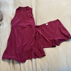 NWOT HALARA Sleeveless Wine Dress with Shorts